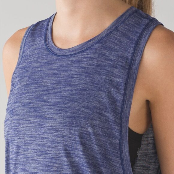 Lululemon Cardio Squad Tank II In Heathered Hero Blue Size 10 - Picture 2 of 7